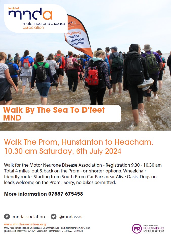 Poster for July 24 walk to d'feet by the sea